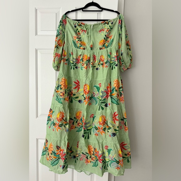 Farm Rio Off-The-Shoulder Tiered Floral Maxi Dress, Size M - Picture 5 of 11